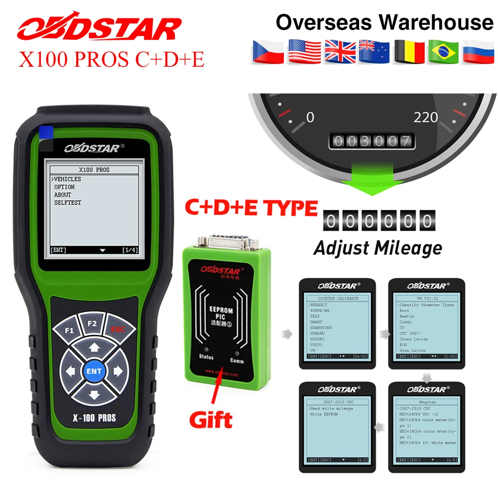 Obdstar X100 PROS Auto Key Programmer C+D+E including EEPROM x100 pro for immobilizer +Odometer correction+OBD Replace X-100 PRO
Obdstar X100 PROS Auto Key Programmer C+D+E including EEPROM x100 pro for immobilizer +Odometer correction+OBD Replace X-100 PRO