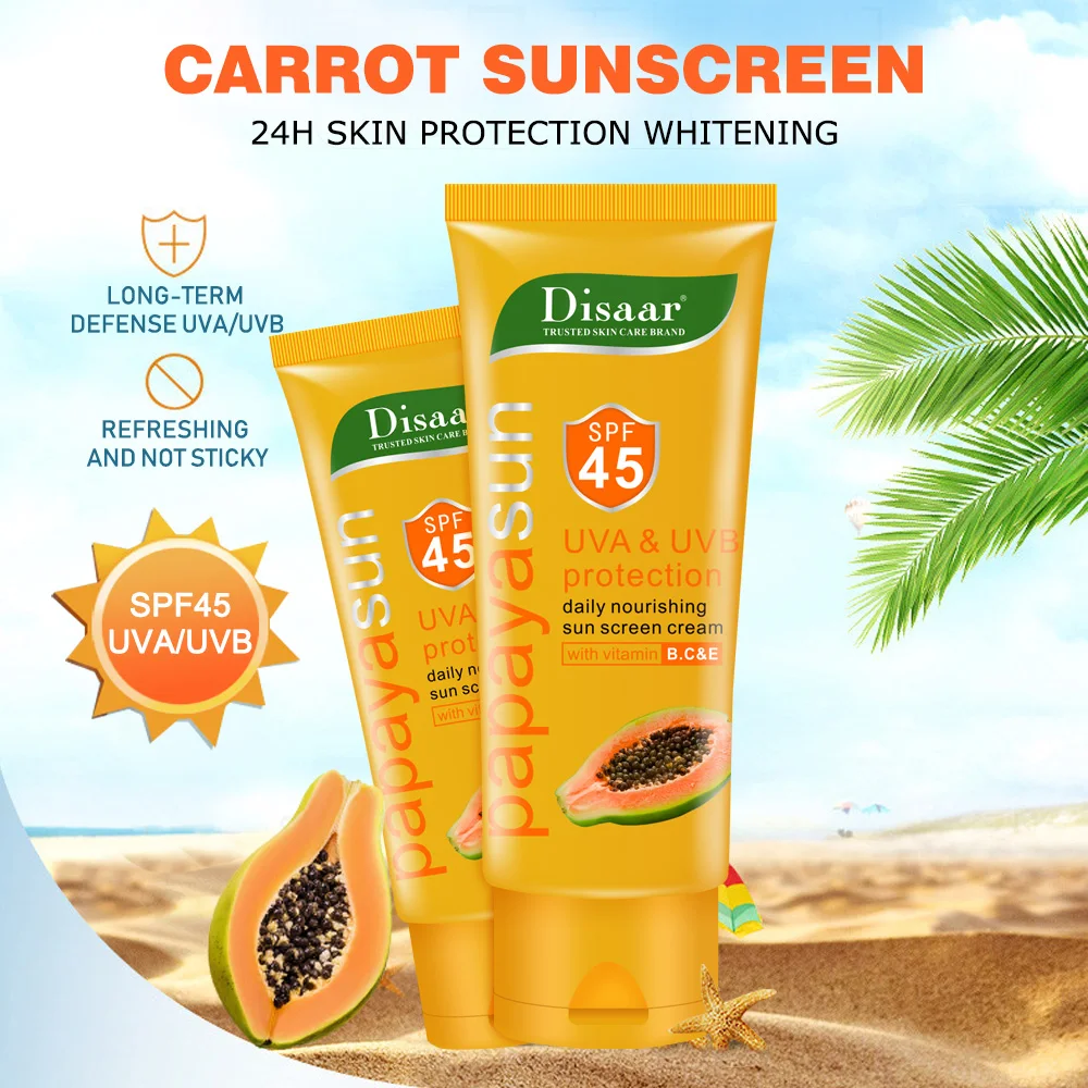 Disaar Facial Body Sunscreen Whitening Cream Sunblock Skin Protective Cream Oil-control Moisturizing SPF45 Face Skin TSLM2
Disaar Facial Body Sunscreen Whitening Cream Sunblock Skin Protective Cream Oil-control Moisturizing SPF45 Face Skin TSLM2