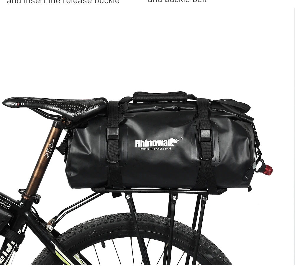 RockBros Waterproof Pannier Bag Bicycle Small Rear Carrier Black 18L 2pcs Bags