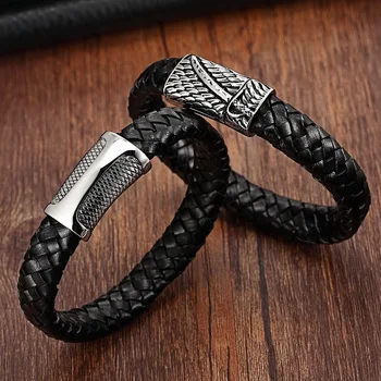 XQNI Stainless Steel Chain Bracelet Men Genuine Leather Bracelets Black Color Leather Bracelet for women Rope Jewelry Vintage
XQNI Stainless Steel Chain Bracelet Men Genuine Leather Bracelets Black Color Leather Bracelet for women Rope Jewelry Vintage