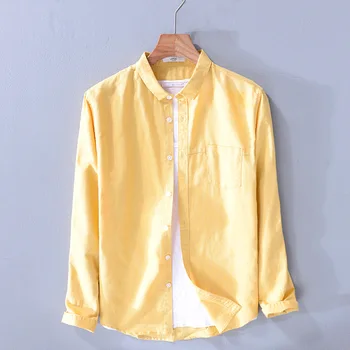 2020 men's flax long sleeve shirt young pure color cotton and linen leisure shirt
2020 men's flax long sleeve shirt young pure color cotton and linen leisure shirt