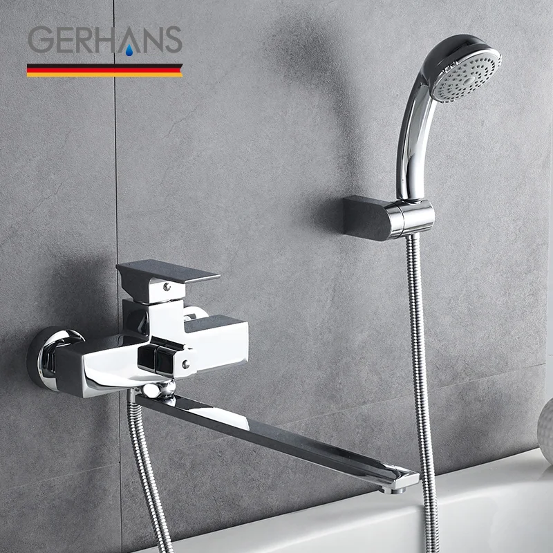 GERHANS Leometric Bathtub Faucet Water Tap Mixer Wall Mounted Massage Shower Head Square Long Spout Bathroom Tub Faucet K13108
GERHANS Leometric Bathtub Faucet Water Tap Mixer Wall Mounted Massage Shower Head Square Long Spout Bathroom Tub Faucet K13108