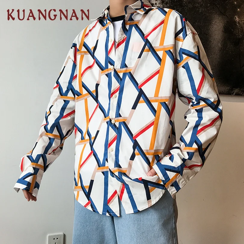KUANGNAN Argyle White Shirt Men Streetwear Men Shirt Long Sleeve Striped Mens Shirts Casual Slim Fit Clothing XXL 2019 Spring
KUANGNAN Argyle White Shirt Men Streetwear Men Shirt Long Sleeve Striped Mens Shirts Casual Slim Fit Clothing XXL 2019 Spring