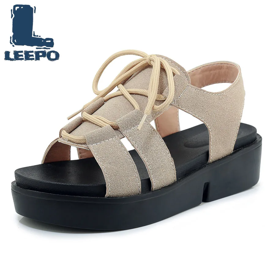 LEEPO 2019 Fashion Flat Platform Sandals Woman Summer Comfort Shoes Women Lace-Up Large Size Flat Strappy Sandals Ladies 34-44
LEEPO 2019 Fashion Flat Platform Sandals Woman Summer Comfort Shoes Women Lace-Up Large Size Flat Strappy Sandals Ladies 34-44