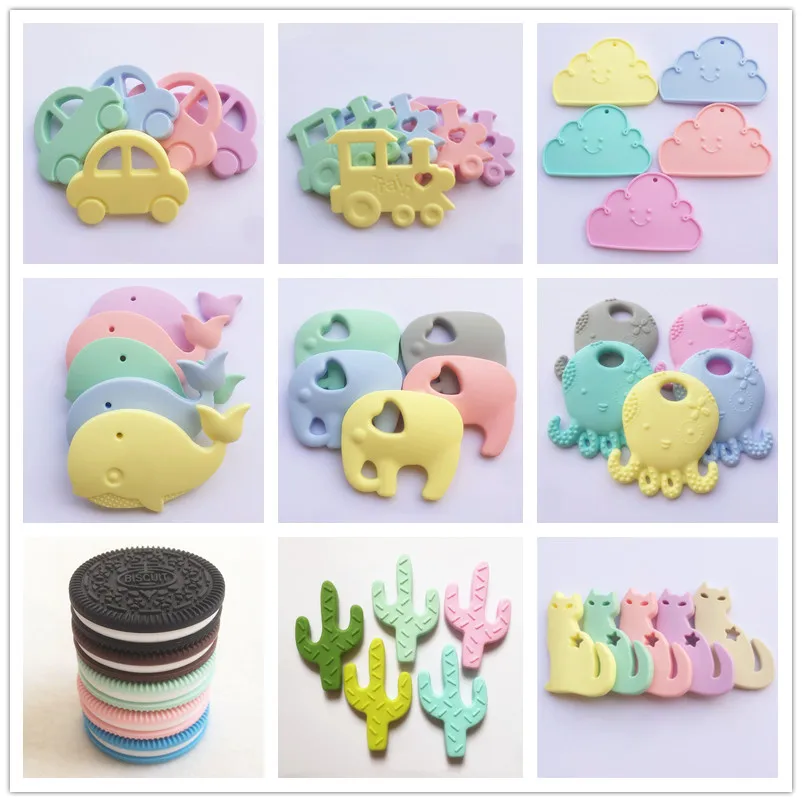 Chenkai 5PCS BPA Free Silicone Pendant Teether Newborn Baby Pacifier Dummy Chewing Nursing DIY Sensory Toy Gift Accessories
Chenkai 5PCS BPA Free Silicone Pendant Teether Newborn Baby Pacifier Dummy Chewing Nursing DIY Sensory Toy Gift Accessories