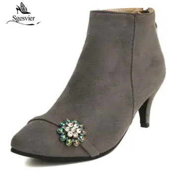 Sgesvier 2018 New Flock Leather Women Ankle Boots Zipper Sexy High Heels Women Shoes Autumn Winter Boots Size 33-48 OX913
Sgesvier 2018 New Flock Leather Women Ankle Boots Zipper Sexy High Heels Women Shoes Autumn Winter Boots Size 33-48 OX913