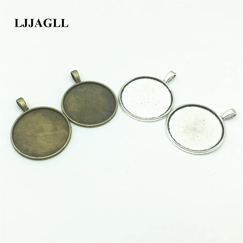 LJJAGLL (6pcs/lot) Tow Colors Alloy Simple 33*42mm(fit 30mm dia) Round Cabochon Pendant Settings Jewelry Diy ADT008
LJJAGLL (6pcs/lot) Tow Colors Alloy Simple 33*42mm(fit 30mm dia) Round Cabochon Pendant Settings Jewelry Diy ADT008