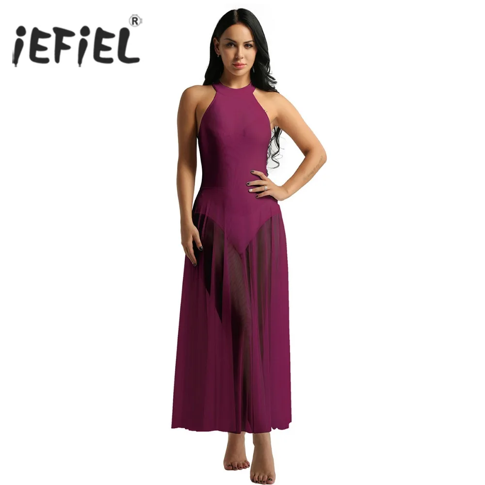 iEFiEL Womens Adult Sleeveless Mock Neck Gymnastics Leotard Bodysuit Ballerina Ballet Dance Dress with Mesh Maxi Skirt
iEFiEL Womens Adult Sleeveless Mock Neck Gymnastics Leotard Bodysuit Ballerina Ballet Dance Dress with Mesh Maxi Skirt