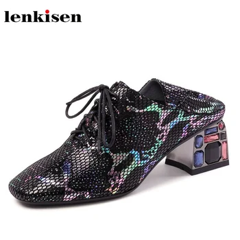 Lenkisen new gorgeous high heels crystal special sheep leather lace up rainbow color square toe dress neutral autumn pumps L3f5
Lenkisen new gorgeous high heels crystal special sheep leather lace up rainbow color square toe dress neutral autumn pumps L3f5