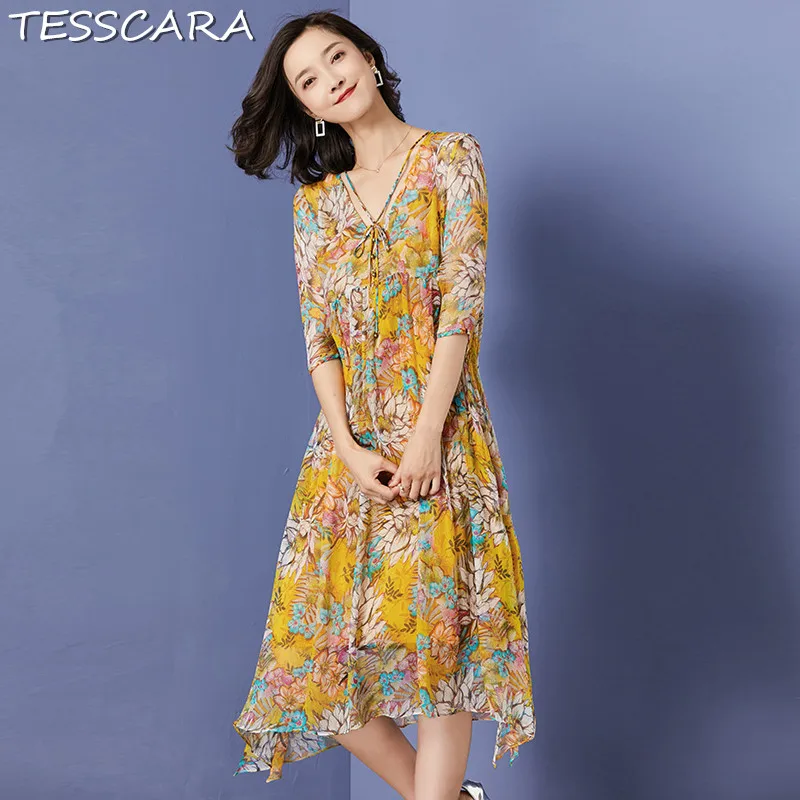 TESSCARA Women Summer Print Chiffon Dress Shirt Festa Female Long Elegant Office Robe Femme Mesh Designer Vestido Retro Sundress
TESSCARA Women Summer Print Chiffon Dress Shirt Festa Female Long Elegant Office Robe Femme Mesh Designer Vestido Retro Sundress