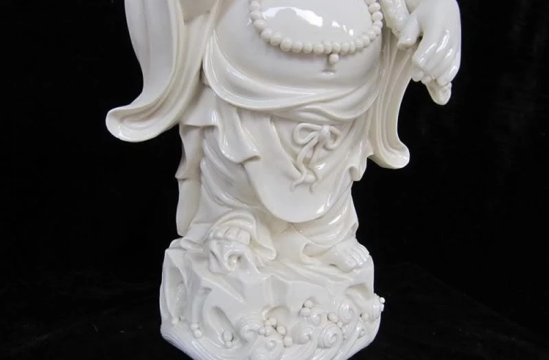 China Art refined De Hua White porcelain Stand Money bag Maitreya Buddha Statue
China Art refined De Hua White porcelain Stand Money bag Maitreya Buddha Statue