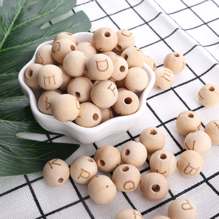 Let's Make Wooden Teether 14mm Maple Wooden Round Beads 40pcs DIY Necklace Accessories Safety Food Grade English Letters
Let's Make Wooden Teether 14mm Maple Wooden Round Beads 40pcs DIY Necklace Accessories Safety Food Grade English Letters