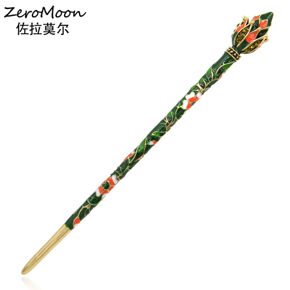 Chinese Antique Style Enamel Lotus Flower Hair Sticks Women Crystal Rhinestone Leaves Hair Jewelry Accessory
Chinese Antique Style Enamel Lotus Flower Hair Sticks Women Crystal Rhinestone Leaves Hair Jewelry Accessory