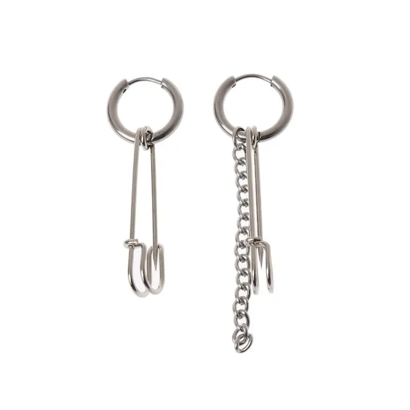 Luxury Fashion Safety Pin Shape Titanium Steel Long Chain Tassel Irregular Mismatch Earring
Luxury Fashion Safety Pin Shape Titanium Steel Long Chain Tassel Irregular Mismatch Earring