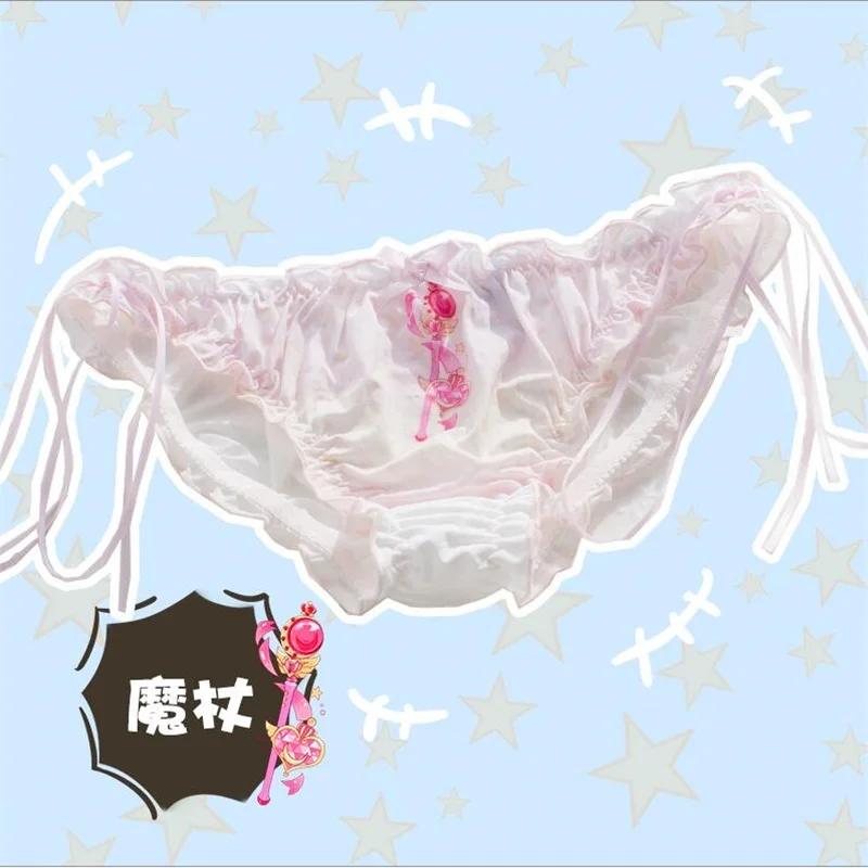 Women's Japanese Lolita Anime Sailor Moon Wands Printing Ruffle Panties Kawaii Girl Bow Briefs Intimates Female Underpants
Women's Japanese Lolita Anime Sailor Moon Wands Printing Ruffle Panties Kawaii Girl Bow Briefs Intimates Female Underpants