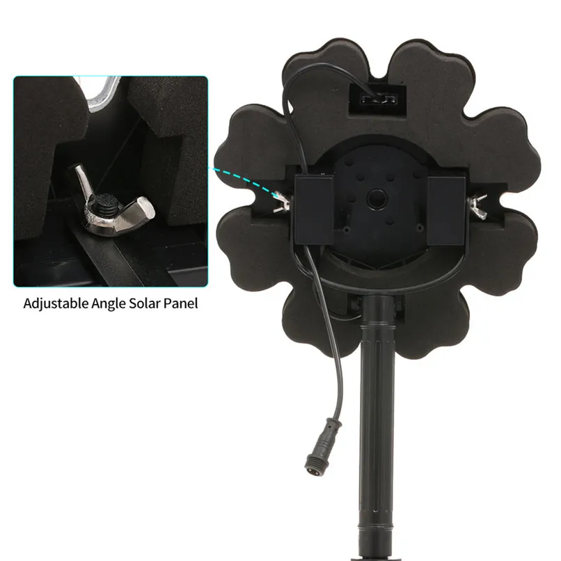 Petal Fountain Solar Pump Round Floating Fountain Bird Bath Garden Decoration Petal Fountain #4L16 (14)