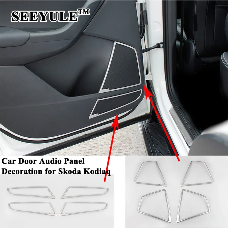 4pcs/set SEEYULE Sporty Styling Car Door Audio Panel Decoration Frame Trim Cover Sticker Car Accessories for Skoda Kodiaq
4pcs/set SEEYULE Sporty Styling Car Door Audio Panel Decoration Frame Trim Cover Sticker Car Accessories for Skoda Kodiaq