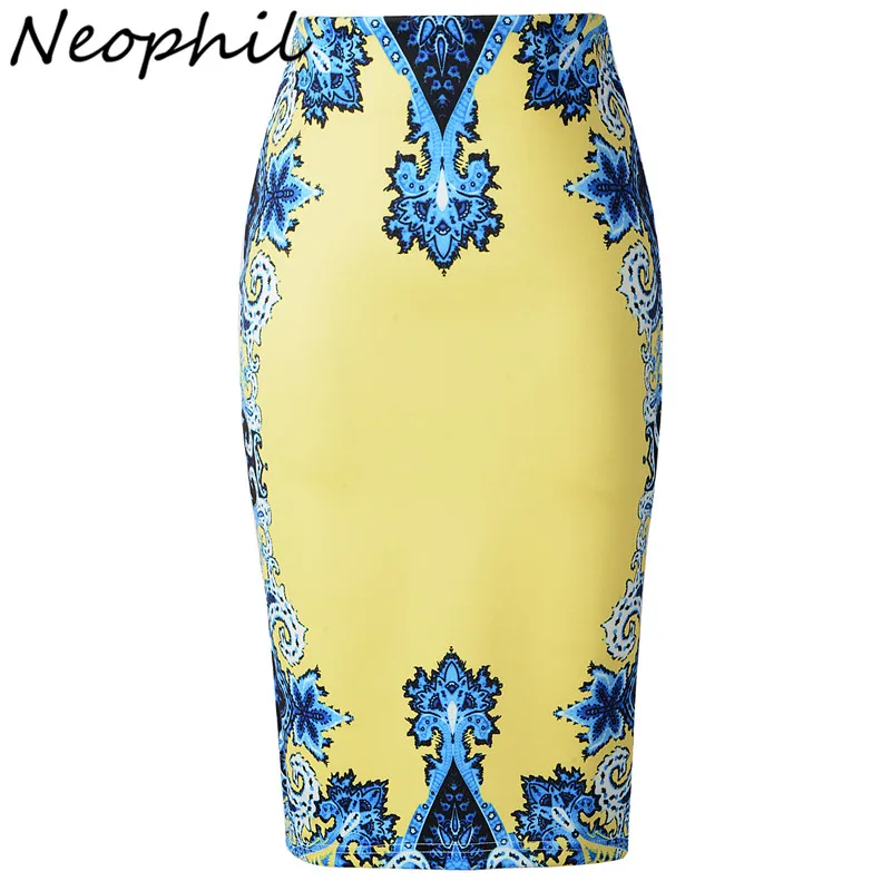 Neophil 2019 Women High Waist Royal Pencil Skirts Midi Slim Ethnic Floral Print Stretch Bodycon Jupe Femme Office Wear S1607014
Neophil 2019 Women High Waist Royal Pencil Skirts Midi Slim Ethnic Floral Print Stretch Bodycon Jupe Femme Office Wear S1607014