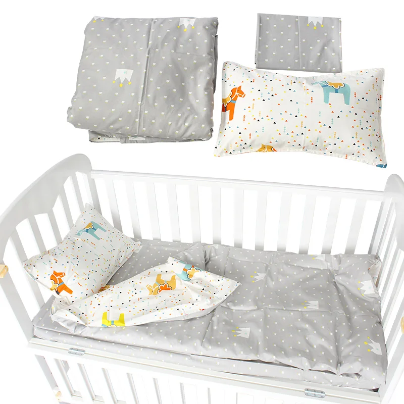 5Pcs Baby Bedding Set For Crib Newborn Baby Bed Linens For Girl Boy Detachable Cot Sheet Quilt Pillow Including The Filling 6