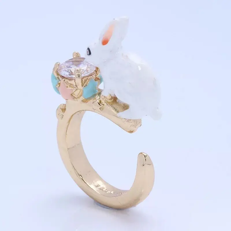 Amybaby Fashion Paris Cute White Rabbit Crystal Womens Wedding Adjustaable Ring Enamel Glaze jewelry for Party
Amybaby Fashion Paris Cute White Rabbit Crystal Womens Wedding Adjustaable Ring Enamel Glaze jewelry for Party