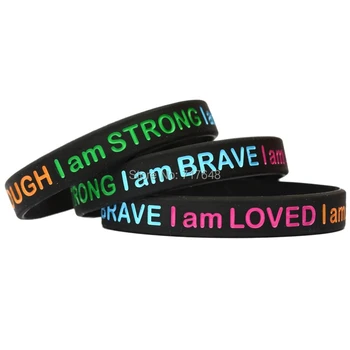 300PCS I Am Strong Brave Loved Enough wristband silicone bracelets free shipping by FEDEX
300PCS I Am Strong Brave Loved Enough wristband silicone bracelets free shipping by FEDEX