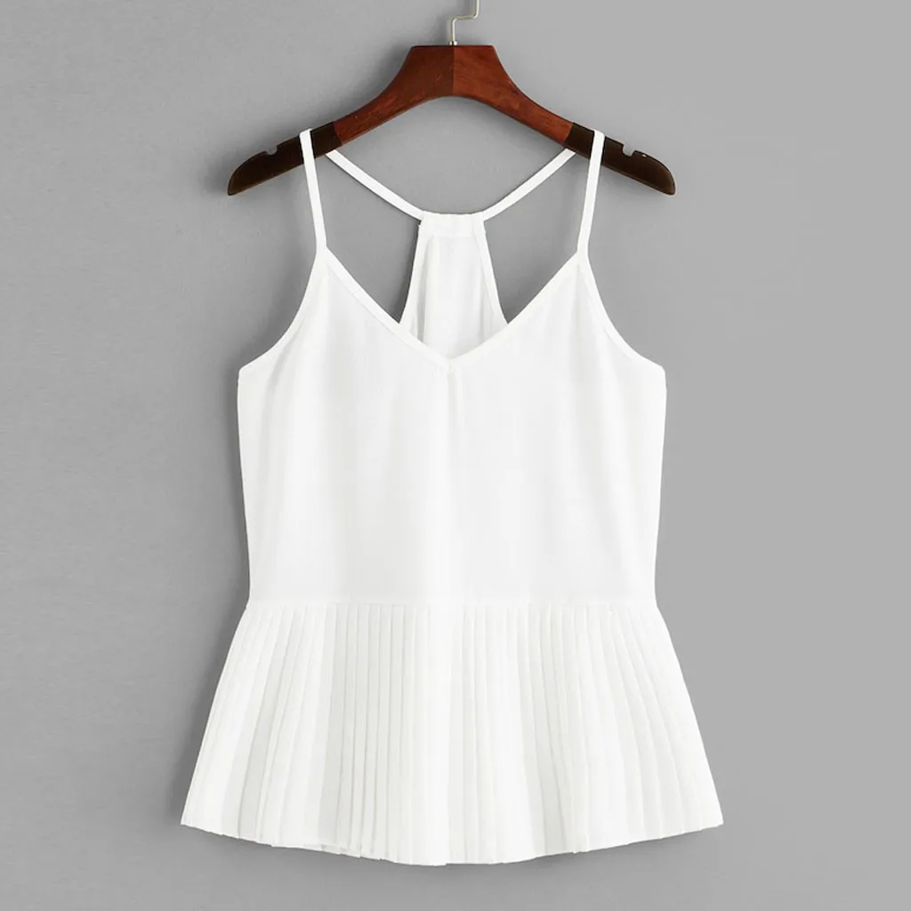 

Feitong Summer Sleeveless Crop Vest Women Solid Color Backless Tank Top Shirt Casual Loose Cami Tops Clothes Cropped Feminino