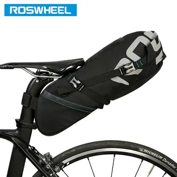 

ROSWHEEL Bicycle Seatpost Bag Bike Saddle Seat Storage Pannier Black Cycling MTB Road Rear Pack Water tight Extendable 8L 10L