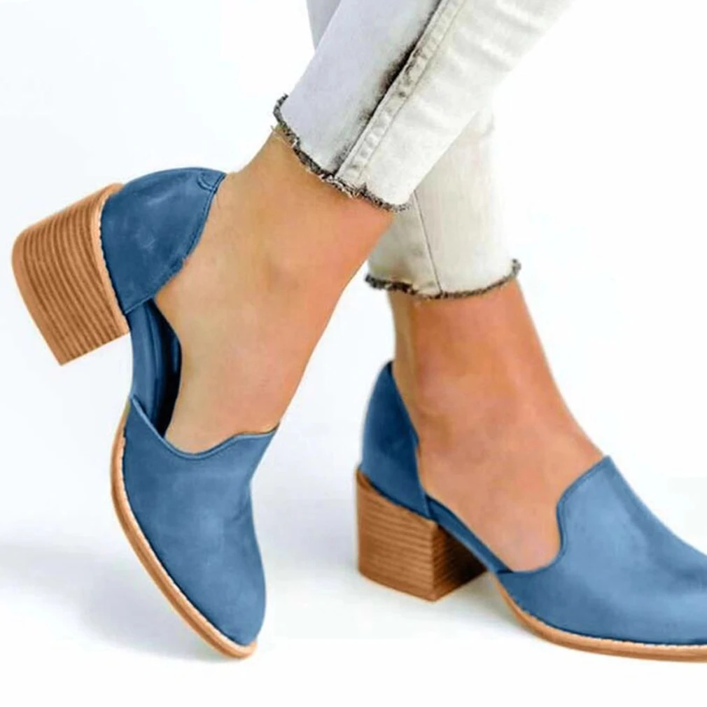 chunky block heel shoes