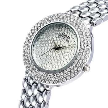 XG67 G&D GLE&VDO Luxury Womens Quartz Watches Silver Womem's Bracelet Watches Rhinestone Ladies Dress Watch Steel reloj mujer
XG67 G&D GLE&VDO Luxury Womens Quartz Watches Silver Womem's Bracelet Watches Rhinestone Ladies Dress Watch Steel reloj mujer