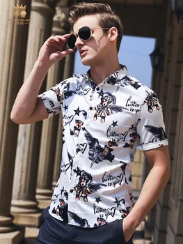 FANZHUAN Free shipping New 2019 men's male man summer printing clothing fashion printing short-sleeved slim white shirt 922027
FANZHUAN Free shipping New 2019 men's male man summer printing clothing fashion printing short-sleeved slim white shirt 922027