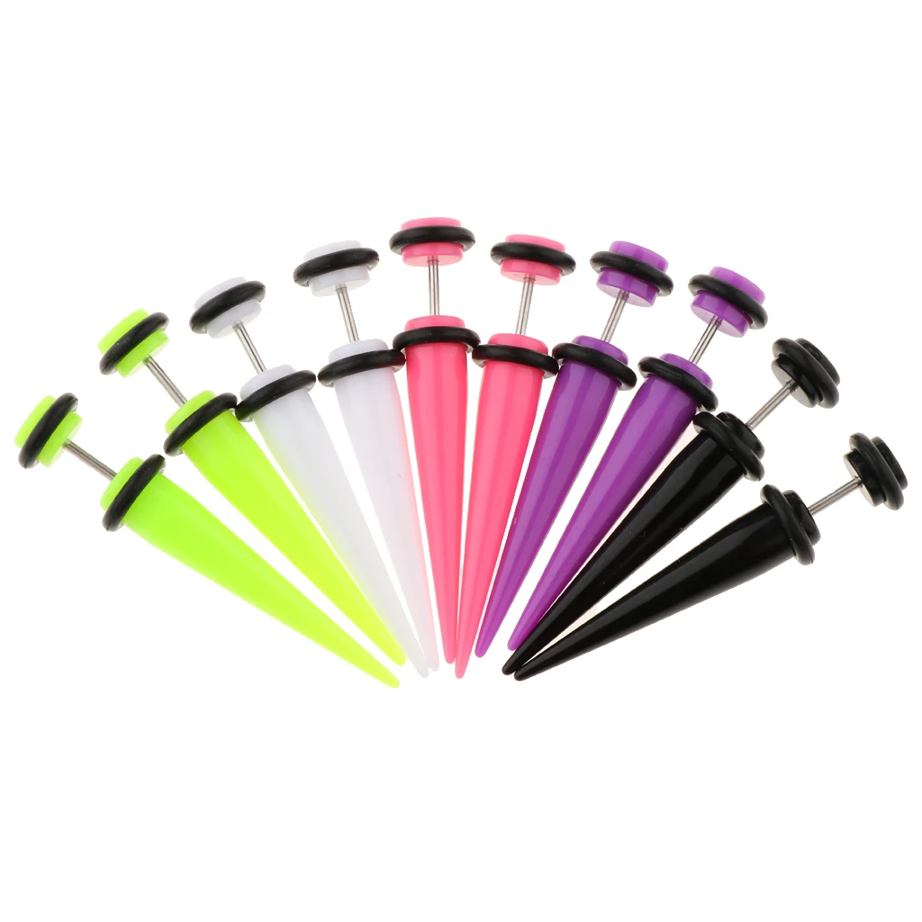 MagiDeal 10Pcs 18G Fake Cheater Ear Taper Stretcher Plugs Stretching Tunnels