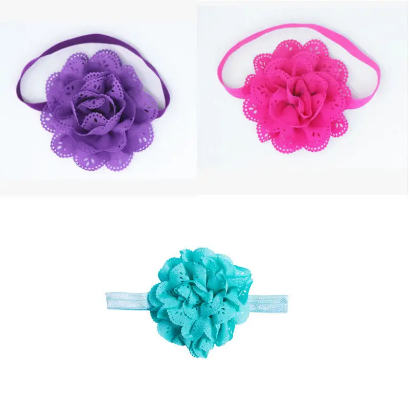 8 видов цветов в наличии милая эластичная вязаная повязка на голову с цветочным