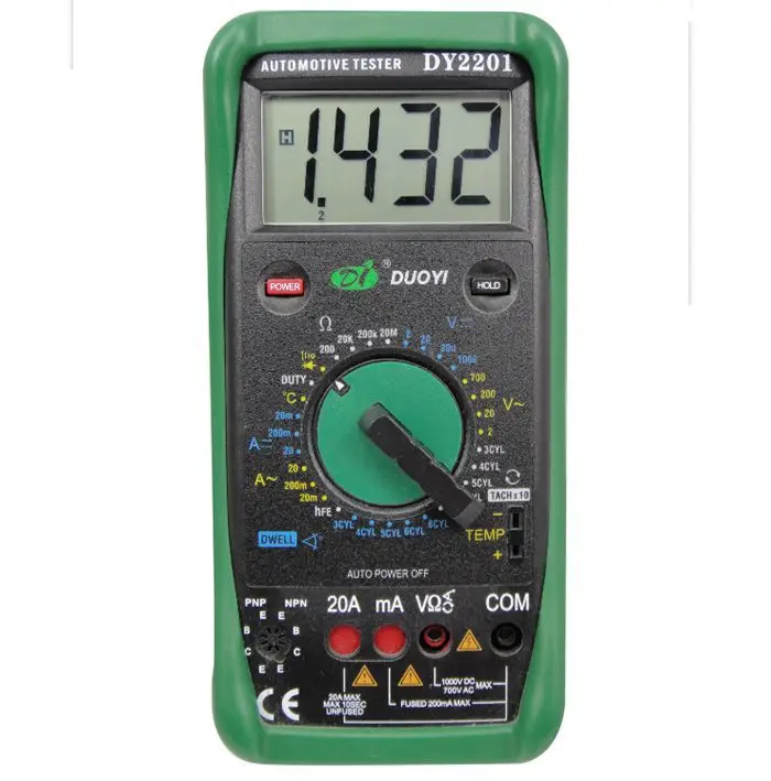 DUOYI DY2201 digital multimeter, automotive maintenance, mechanical protection multimeter, the measured temperature.
DUOYI DY2201 digital multimeter, automotive maintenance, mechanical protection multimeter, the measured temperature.