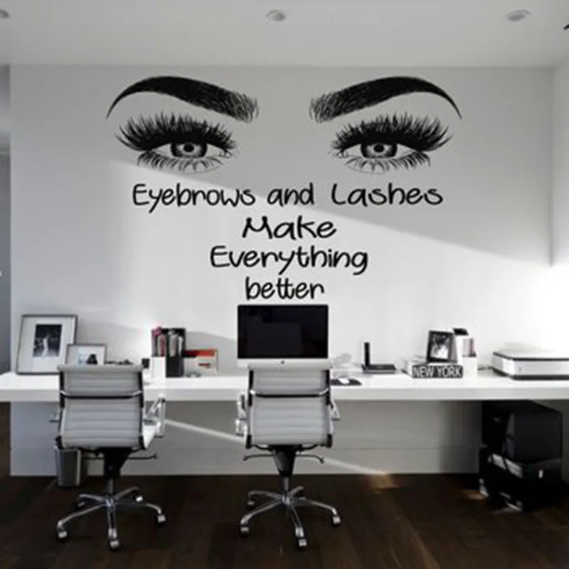 Gilrs Wall Stickers Eyelashes And Eyebrows Wall Decals Lashes Window Decal Beauty Salon Removable Wall Art Mural Home Decor L952
Gilrs Wall Stickers Eyelashes And Eyebrows Wall Decals Lashes Window Decal Beauty Salon Removable Wall Art Mural Home Decor L952