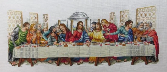 Фото Вечеря вышивка крестиком посылка всемирно известная картина с изображением unprint