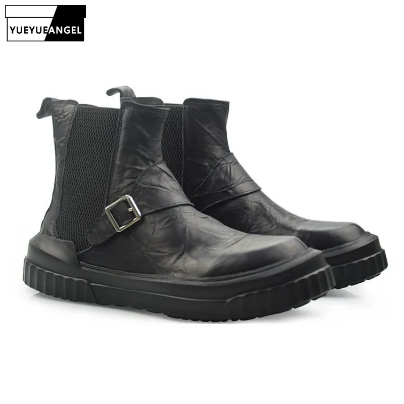 British Black Slip On Work Safety Boots Men Casual Height Increasing Platform Shoes Designer Genuine Leather Ankle Boots 38-44
British Black Slip On Work Safety Boots Men Casual Height Increasing Platform Shoes Designer Genuine Leather Ankle Boots 38-44