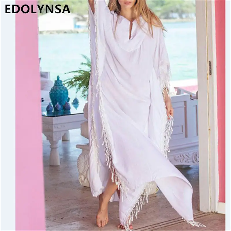 2019 Fringed White Cotton Tunic Beach Kaftan Bikini Wrap Dress Robe Women Summer Beachwear Cover-ups Bathing Suit Cover Up #Q730
2019 Fringed White Cotton Tunic Beach Kaftan Bikini Wrap Dress Robe Women Summer Beachwear Cover-ups Bathing Suit Cover Up #Q730