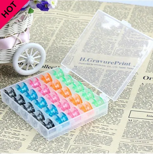 Hot 25PCS/set Sewing Machine Bobbins Spool Plastic Case For Brother Janome Singer Elna
Hot 25PCS/set Sewing Machine Bobbins Spool Plastic Case For Brother Janome Singer Elna