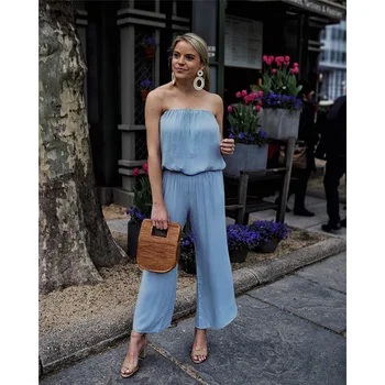 Echoine Sexy Strapless Off Shoulder Jumpsuit Backless Sleeveless Bodysuit Solid Color Women Summer Beach Cloth Overalls
Echoine Sexy Strapless Off Shoulder Jumpsuit Backless Sleeveless Bodysuit Solid Color Women Summer Beach Cloth Overalls