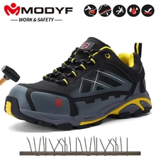 Chaussures de sécurité réfléchissantes résistantes pour hommes avec embout en acier chaussures de protection en plein air bottes de travail antidérapantes(China)