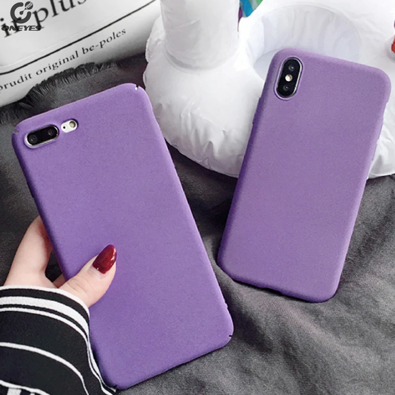 Фото Matte Ultra Thin Phone case For iphone 10 7 Case 6 6s Plus 8Plus X Cover Purple Soft Hard Coque | Мобильные телефоны и