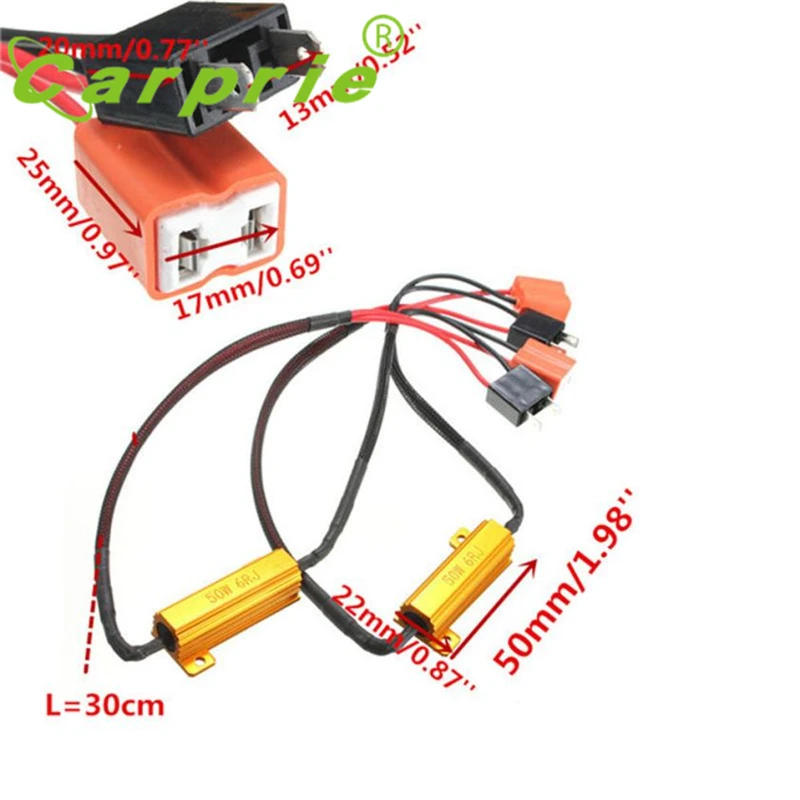 2X H7 50W 6Ohm Car LED DRL Fog Turn Singal Load Resistor Canbus Error _KXL0523