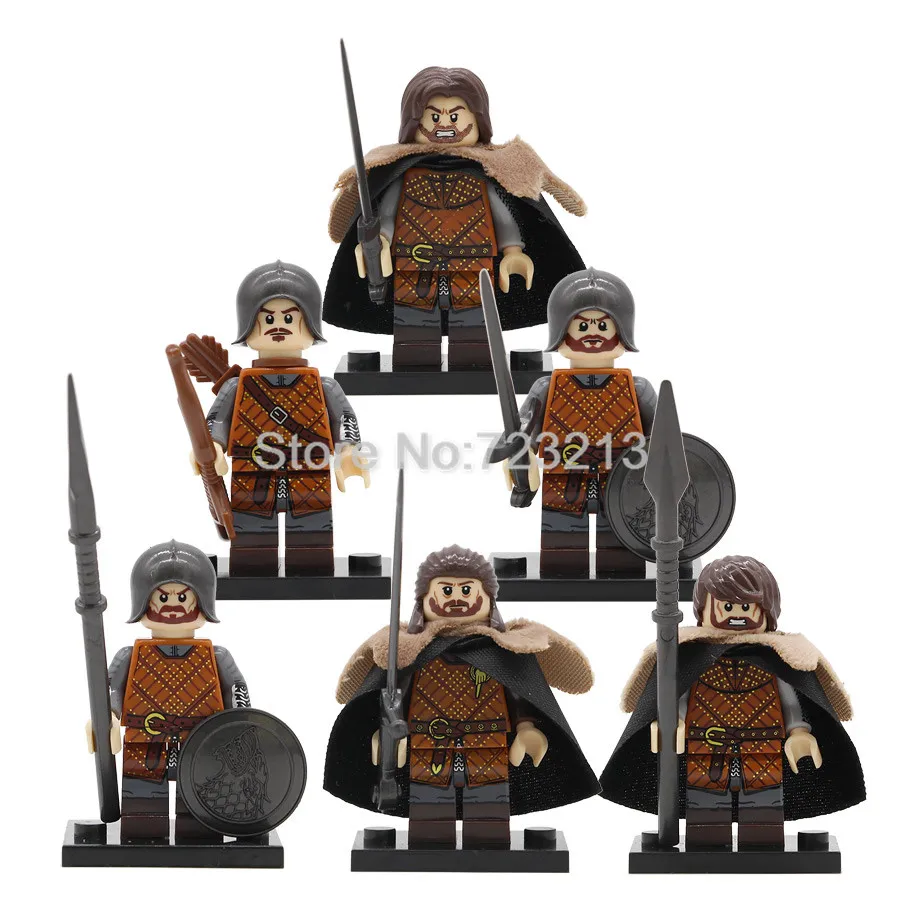 6pcs/lot Game of Thrones the Starks Figure Set Legoingly Wolf Army Jon Snow Model Building Blocks Kits Brick Educational Toys
6pcs/lot Game of Thrones the Starks Figure Set Legoingly Wolf Army Jon Snow Model Building Blocks Kits Brick Educational Toys