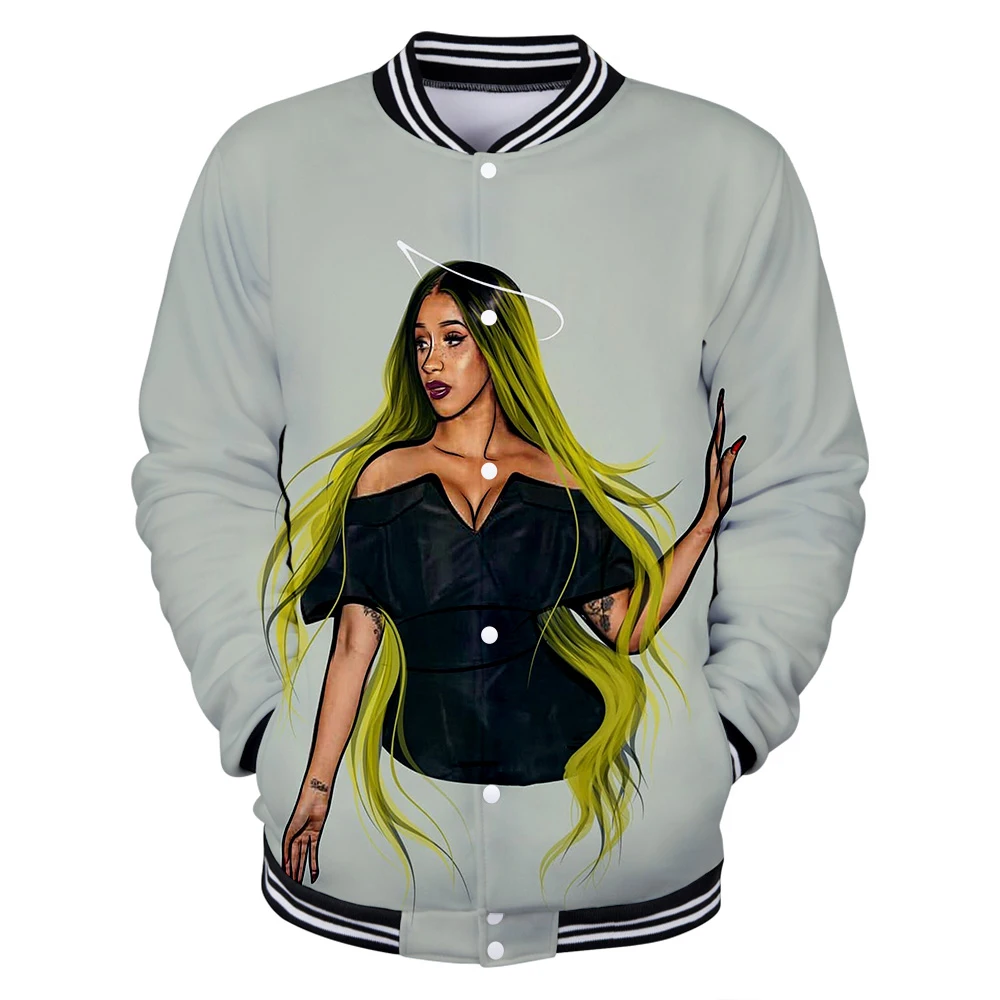 Cartoon design 3D print Cardi B Baseball Jacket Women Men Coat Fashion Spring Autumn Long Sleeve Casual Harajuku 3D Jacket
Cartoon design 3D print Cardi B Baseball Jacket Women Men Coat Fashion Spring Autumn Long Sleeve Casual Harajuku 3D Jacket