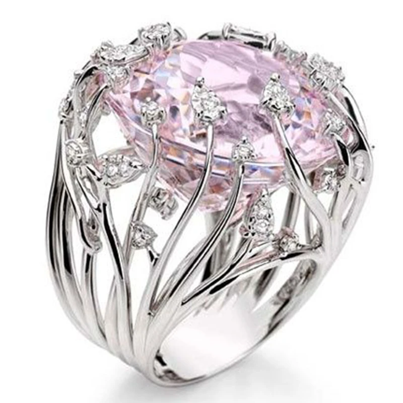 Pink Stone Anniversary Ring White Crystal Wedding Rings for Women Silver Color Ring Jewelry Anillos Mujer O5P008
Pink Stone Anniversary Ring White Crystal Wedding Rings for Women Silver Color Ring Jewelry Anillos Mujer O5P008