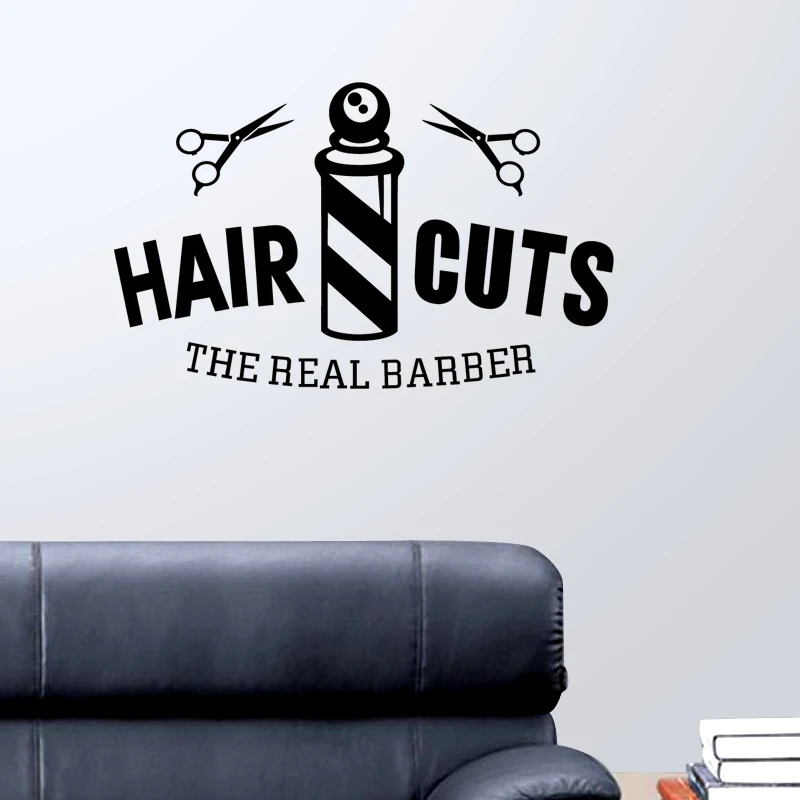 Наклейка для стрижки волос Мужская наклейка парикмахерской с именем переводка
