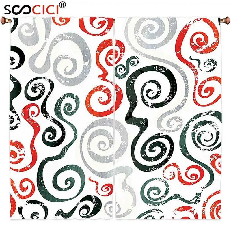 Window Curtains Treatments 2 Panels,Grunge Collection Swirls Pattern With Grunge Effect Baroque Geometric Ornament Funky Design
Window Curtains Treatments 2 Panels,Grunge Collection Swirls Pattern With Grunge Effect Baroque Geometric Ornament Funky Design
