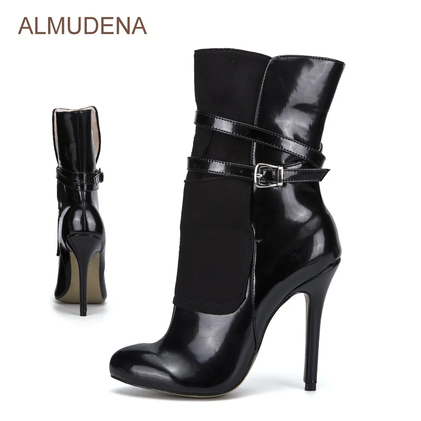 Nubuck Patent Leather Patchwork Thin High Heel Ankle Boots Black Leopard Print Elegance Women Shoes
Nubuck Patent Leather Patchwork Thin High Heel Ankle Boots Black Leopard Print Elegance Women Shoes