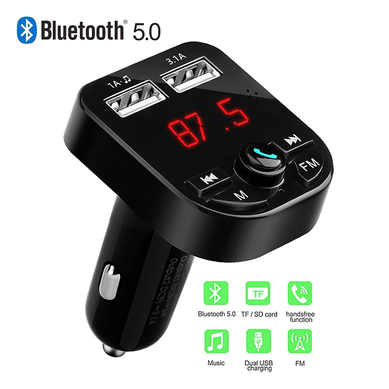 FM Transmitter Bluetooth Handsfree Car MP3 Audio Player Aux Modulator Car Kit Dual USB Car Charger with 3.1A Quick Charge
FM Transmitter Bluetooth Handsfree Car MP3 Audio Player Aux Modulator Car Kit Dual USB Car Charger with 3.1A Quick Charge
