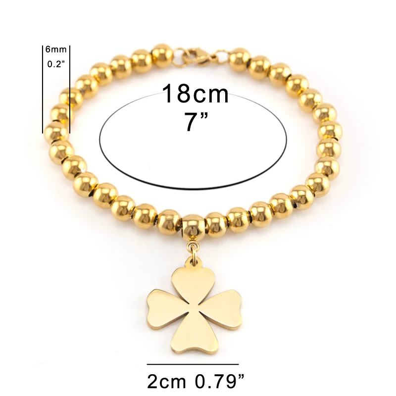 Stainless Steel Women's Metal Bracelet Four Leaf Clover Heart Tag Charm Bracelets Gift for Wife Girlfriend Wholesale 2pcs
Stainless Steel Women's Metal Bracelet Four Leaf Clover Heart Tag Charm Bracelets Gift for Wife Girlfriend Wholesale 2pcs